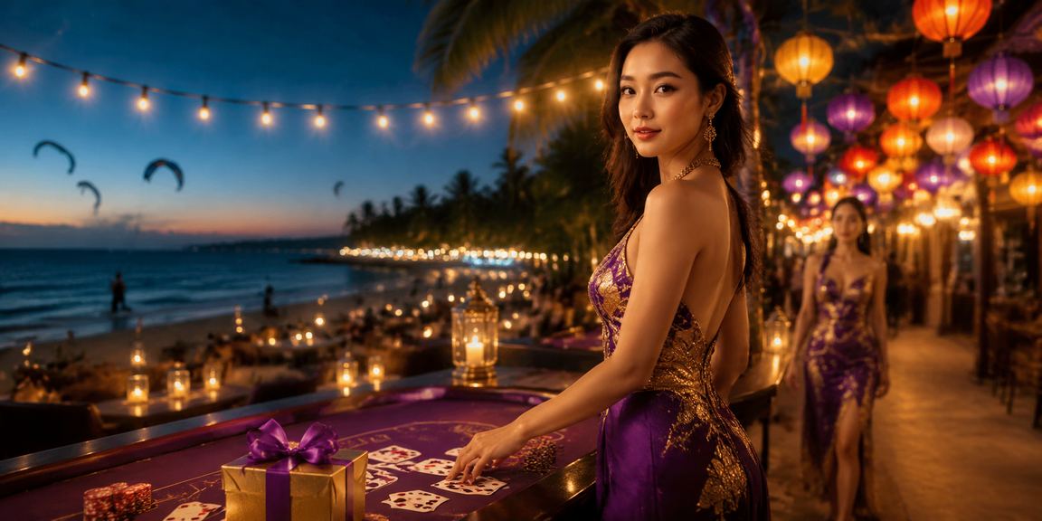 Không khí chợ đêm Mũi Né với người chơi Baccarat trực tuyến trên điện thoại