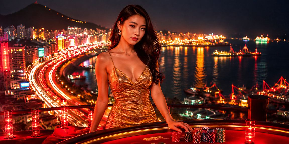 Ánh đèn neon sôi động tại Vũng Tàu với không khí casino và cá cược ban đêm